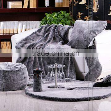 Heavy Weight Thick Warm 100% Polyester Rabbit Fur Blanket Tip Dye photo-2