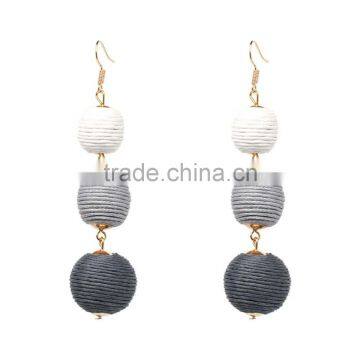 Handmade Bohemian Jewelry Three Balls Dangle Earrings photo-2