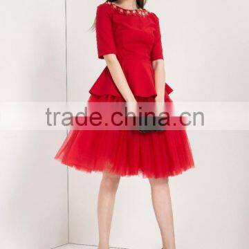 Maxnegio Customized New Design Red Short Tutu Evening Dress Pattern For Wedding Wholesale Evening Dress 2016 photo-5