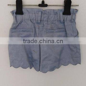 Cool Girls Blue Denim Wavy Hem Shorts for Summer photo-2