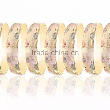 20 MM Three Tone Plated Diamond Cut Bangles