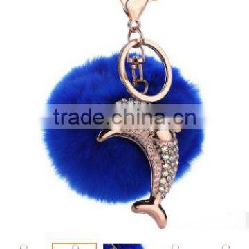 2017 New Design Animal Fur Pom Pom Keychain Wholesale Fur Ball Animal Keychain Hot Selling Fur Ball Woman Bag Charms photo-6