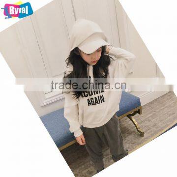 Girls Print Pullover Hoodies 100% Cotton Fleece Hoodie Sweatshirt Korean Style Custom Kids Clothing Online Shopping photo-2