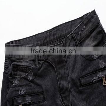New Men's Fashion Brand Jeans Male Personality Folds Comfortable Hotsale Biker Jeans photo-3