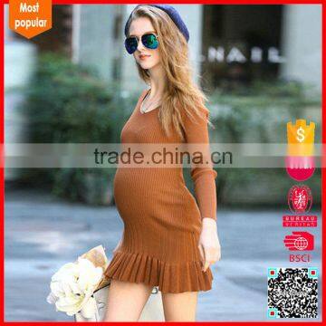 New Arrival Fashion Computer Knitted Woven Maternity Clothes Dresses photo-3