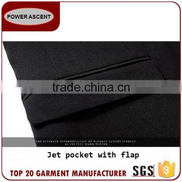 Wholesale Suit Polyester Fabric Black 1-Button Suits For Men photo-3