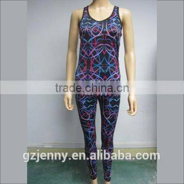 Cheap Wholesale Women Sublimation Printed Colorful Exercise Sports Jogging Wear Yoga Suit photo-4