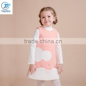 Girls sleeveless Woolen Dresss Fashion Designs For Girls Kids A-line Dress OEM Service