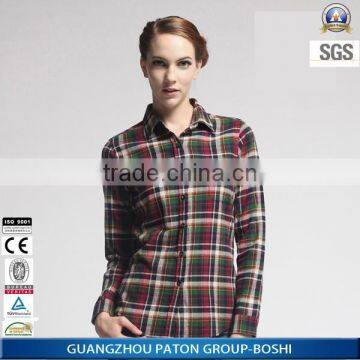 OEM Women Fashion Plaid Fannel Casual Shirt Factory Price photo-2