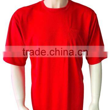 100% Polyester Birdeye Plain Chest Pocket Customized T-shirt photo-5
