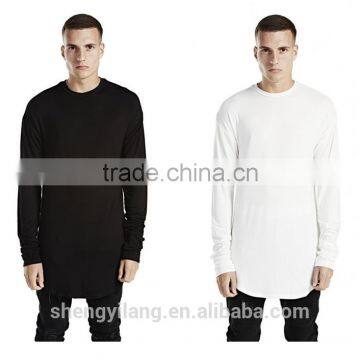 mens cotton viscose/rayon soft plain oversized curved hem long line dress t shirts