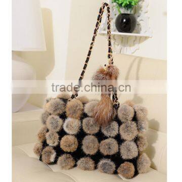 Multi Purpose Fashionable Rabbit Fur Bag photo-2