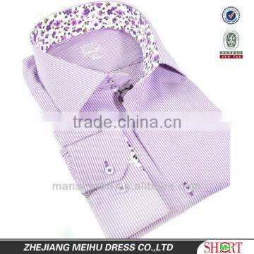 high collar contrast coor stripe oxford dress shirt