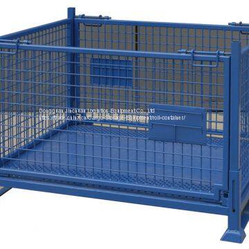 Foldable Steel Galvanized Wire Pallet Cage Warehouse Storage