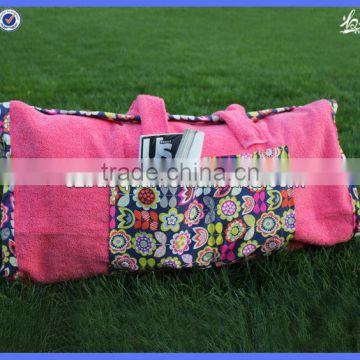 100% Cotton reactive printed velour beach towel pillow bag