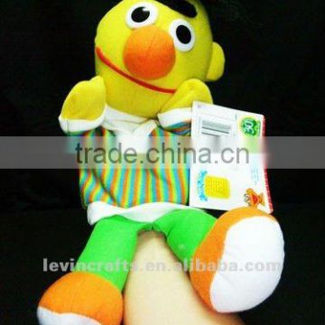 New Bert Hand Puppet Sesame Street 13" Plush Doll Toy *