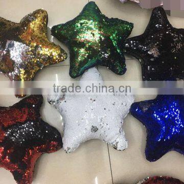 Newest Hot Selling Home Decorative Star Shaped Two-color Toned Reversible Sequin Pillows photo-3