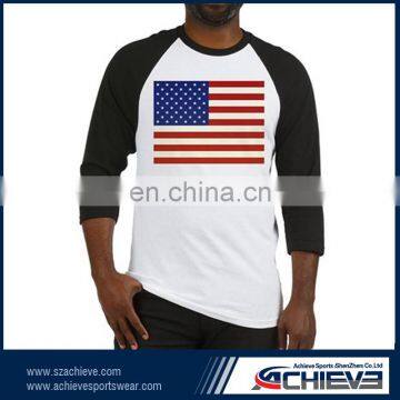 embroidery practice american flag baseball shirt