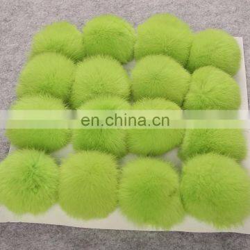 Top grade big rabbit fur ball wholesale genuine rabbit fur puff accessory