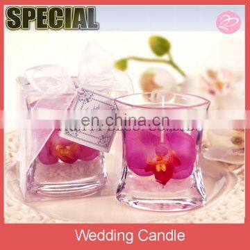 Elegant orchid gel wedding candle