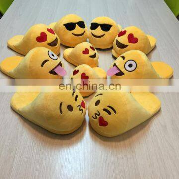 Adult funny wholesale plush emoji slippers