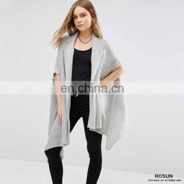 2017 Waterfall style Long Knitted loose fit Sleeveless Sweater Cardigan for woman