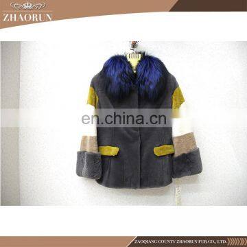 Factory Directly Women 100% Real Fur Coat Garment Dyed Rex Rabbit Fur Coat photo-2