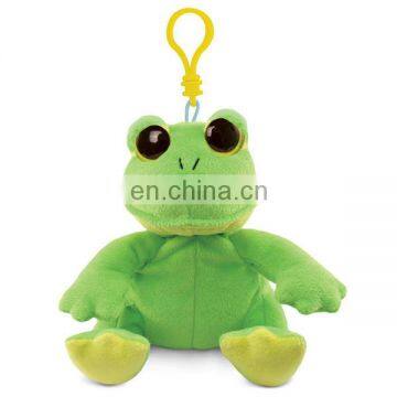 Promotion Gift Cheap Custom Mascot Soft Stuffed Big Eyes Green Frog Plush Keychain