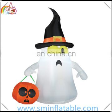 Halloween inflatable ghost with pumpkin,carnival pumpkin tote ghost for halloween yard decor