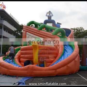 Funny inflatable slide, inflatable circle slide, inflatable slide with farmer arch for sale