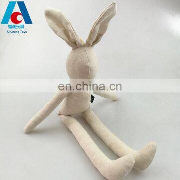 cheap custom simple cloth fabric stuffed toy cute rabbit plush toy without eyes and nose