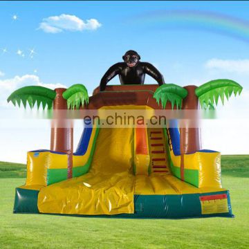 Single Lane Hot Sale Jungle Gorilla Inflatable Slide