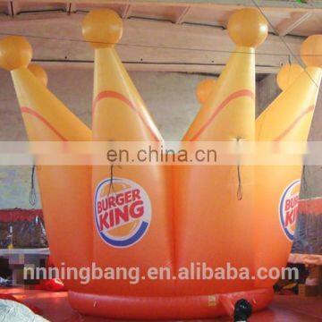 Yellow inflatable crown model for advertising,inflatable crown replica