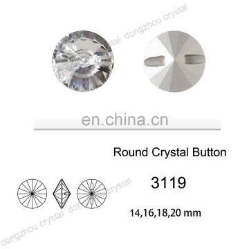 DZ-3119 round rivoli shape point back crystal buttons for garment accessories