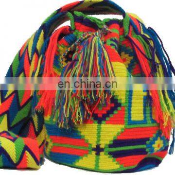 Yellow And Blue Color Wayuu Bag