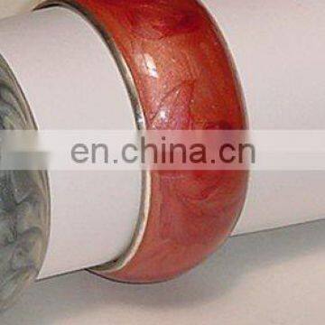 Brass Embossed Bangles with Silk Color