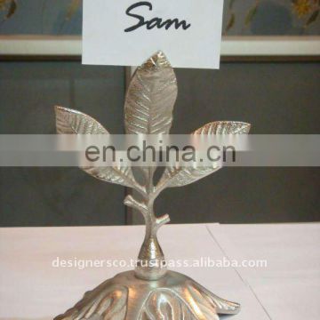 Metal Leaves Wedding Favor Place Card Holder