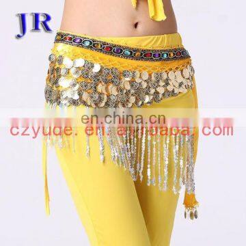 Velvet Gold Coins Wholesale Belly Dance Hip Scarves for Ladies Y-2026# photo-5
