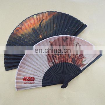 21cmL promotional custom design nylon folding fan