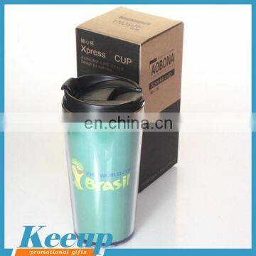 BPA Free Double Wall Plastic Travel Mug With Photo Insert