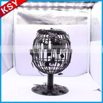 Hot New Products For 2017 Black Metal Glass Candle Holder For Decoration photo-2