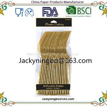 Food Safe Grade Gift Color Box Pacage 160Pieces Blush Gold Plastic Cutlery Set Includes 80 Forks 40 Spoons 40 Knifes photo-5