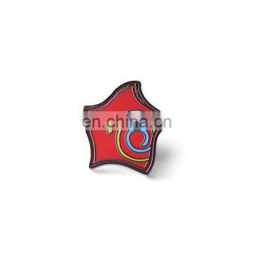 custom cute star shape pocket enamel metal pin badges