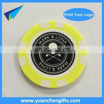 Custom printing poker chip golf ball marker with your logo