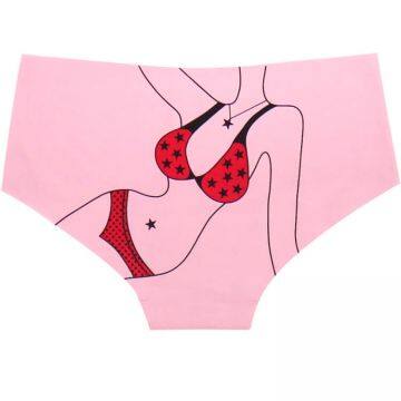 Yun Meng Ni Sexy Underwear Women Lady Body Printing Hipister Shorts Seamless Mature Panties photo-4
