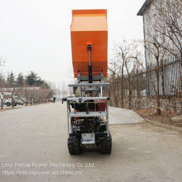 Factory Supply Mini Crawler Type Gas Engine Truck Dumper With Hydraulic Scissor Lifter