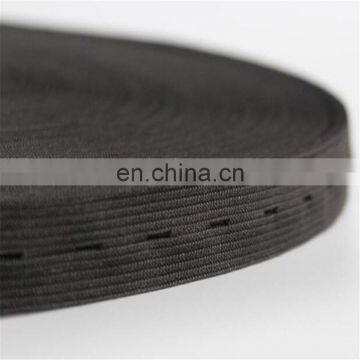 Factory OEM black white colorful botton hole elastic tape