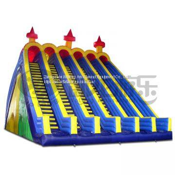 Funny backyard inflatable dry slide game for kids cheap double lane inflatable slide