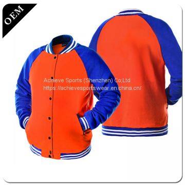 Custom Sublimated Sports Warm-Up Jackets Wholesale,Men Sports Plain Stripe Varsity Track Jackets