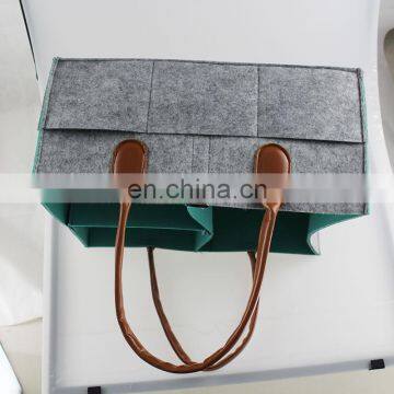 Multi Pockets Customized Color Felt Diaper Caddy Bag Nappy Organizer photo-2